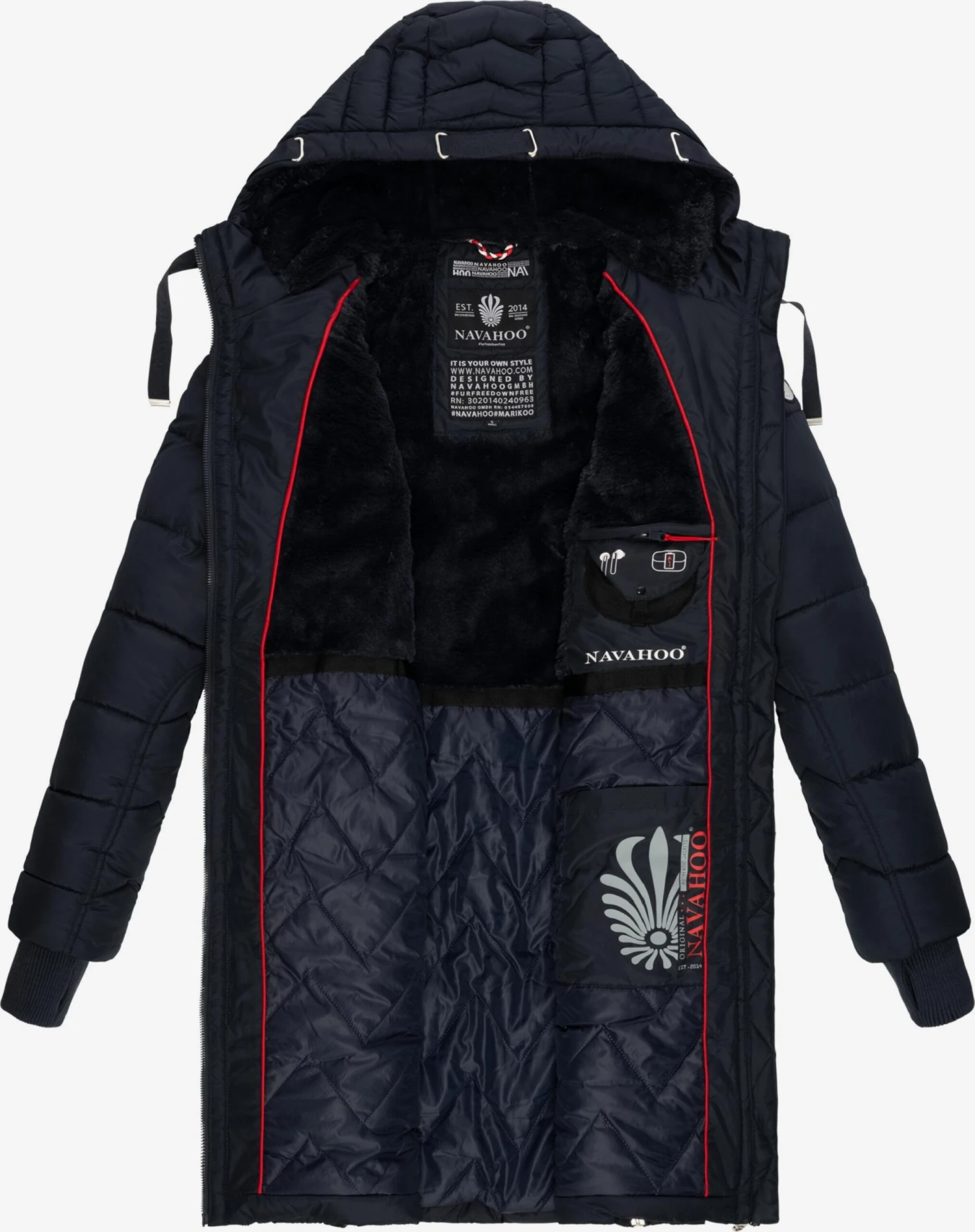 Navahoo Wintermantels Wintermantel Alpenveilchen Dames Navy 5 Navahoo Wintermantels Wintermantel Alpenveilchen Dames Navy - Afbeelding 5