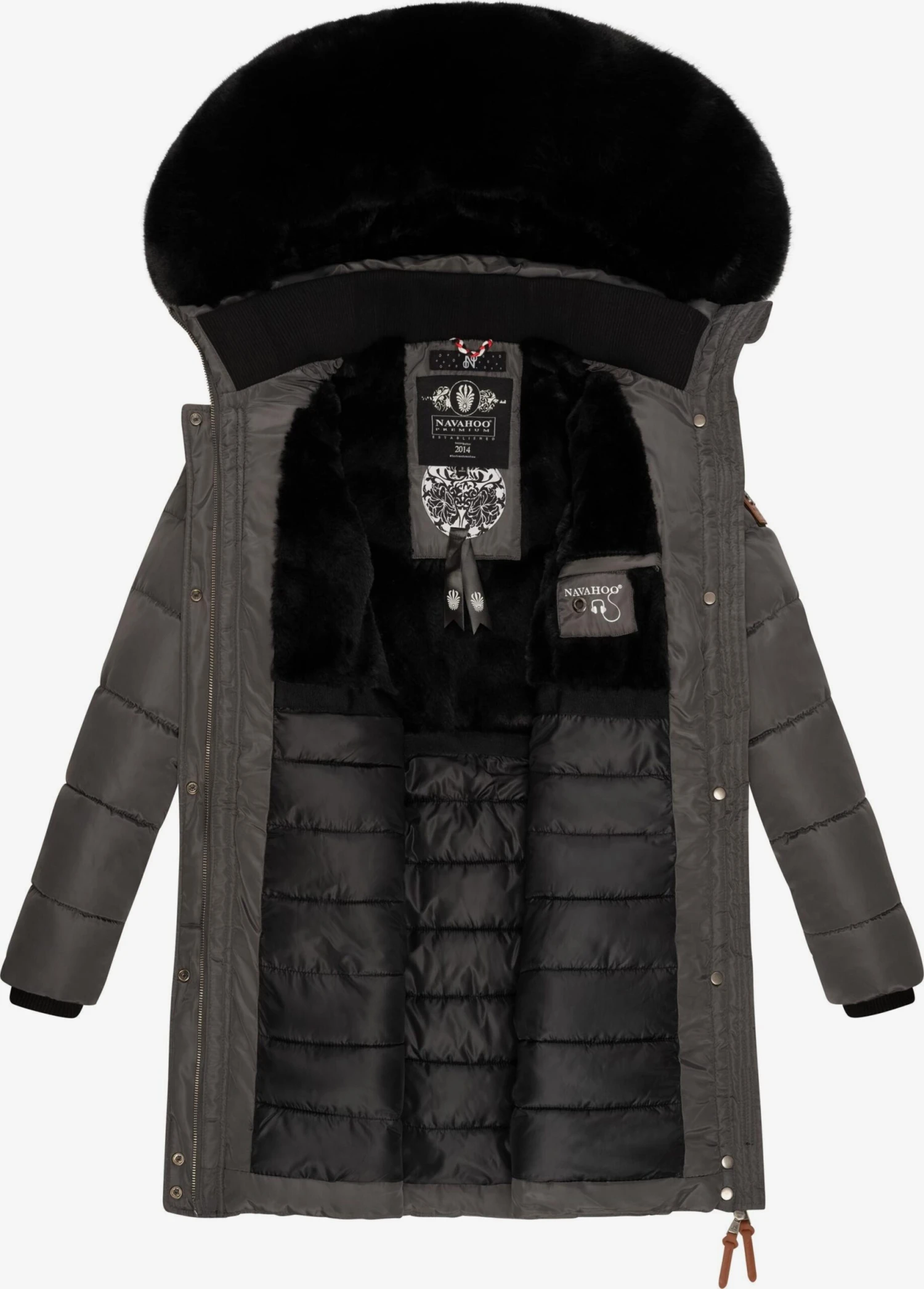 Navahoo Wintermantels Wintermantel Paula Dames Antraciet 6 Navahoo Wintermantels Wintermantel Paula Dames Antraciet - Afbeelding 6