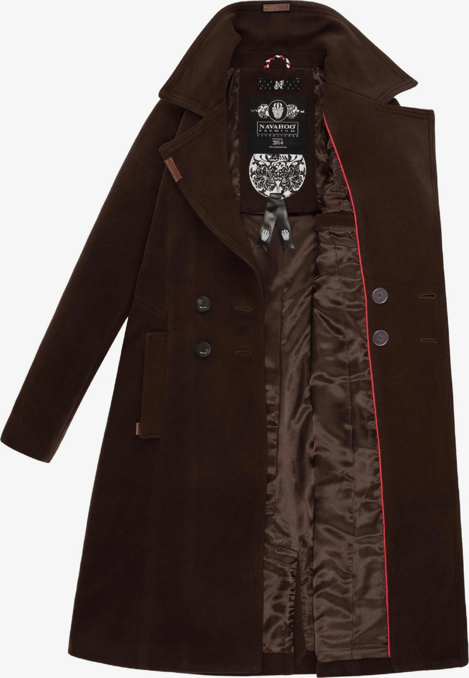 Navahoo Wintermantels Wintermantel Wooly Dames Chocoladebruin 6 Navahoo Wintermantels Wintermantel Wooly Dames Chocoladebruin - Afbeelding 6