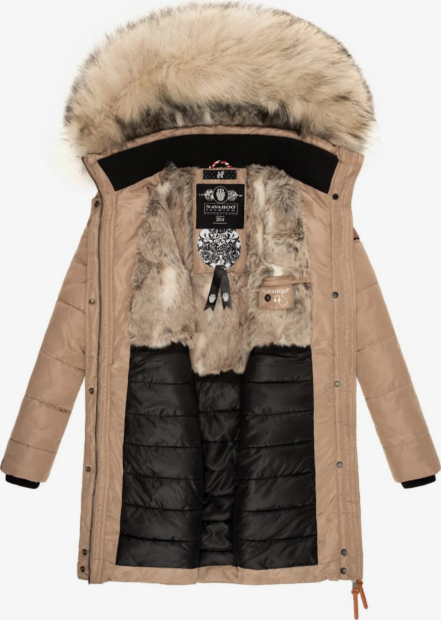 Navahoo Wintermantels Wintermantel Paula Dames Lichtbruin 6 Navahoo Wintermantels Wintermantel Paula Dames Lichtbruin - Afbeelding 6