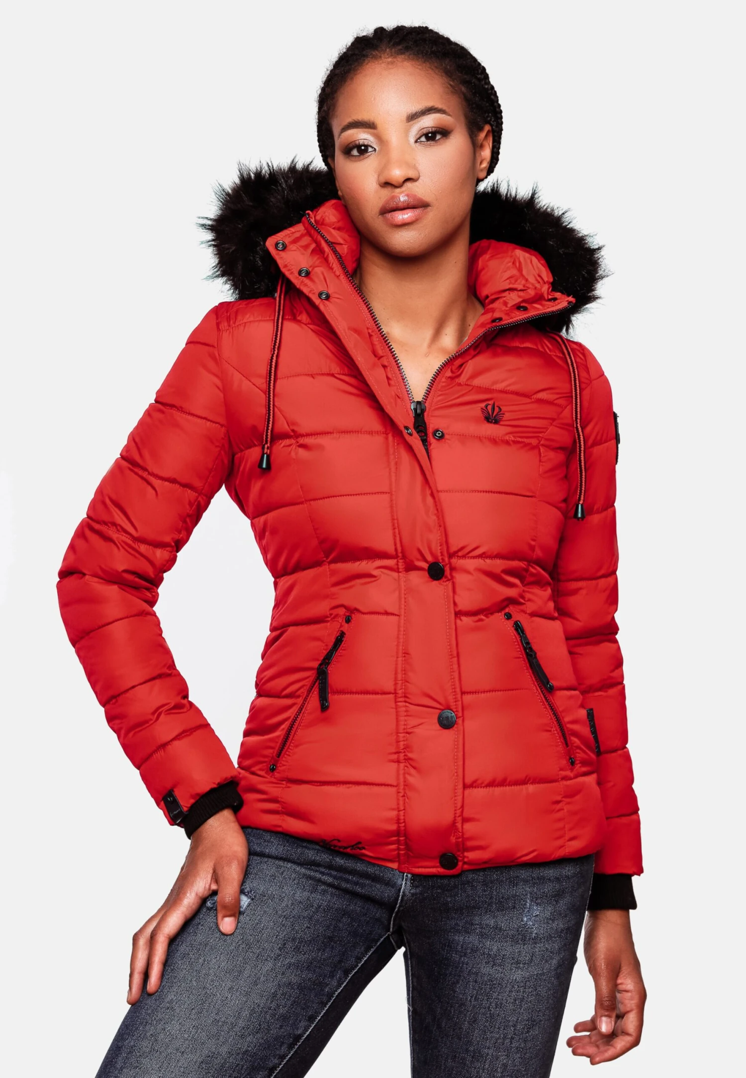Navahoo Winterjassen Winterjas Zuckerbiene Dames Knalrood 7 Navahoo Winterjassen Winterjas Zuckerbiene Dames Knalrood - Afbeelding 7