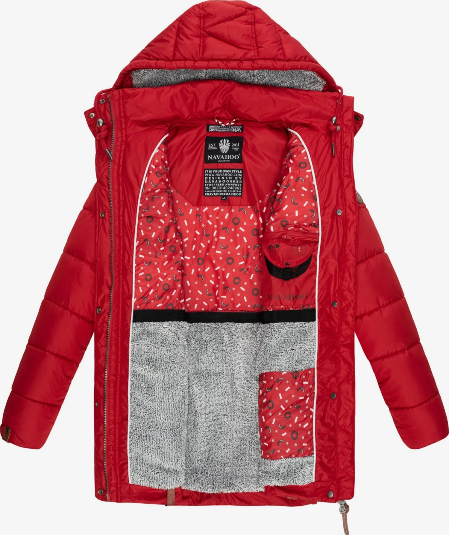 Navahoo Wintermantels Wintermantel Dalie Dames Rood 5 Navahoo Wintermantels Wintermantel Dalie Dames Rood - Afbeelding 5