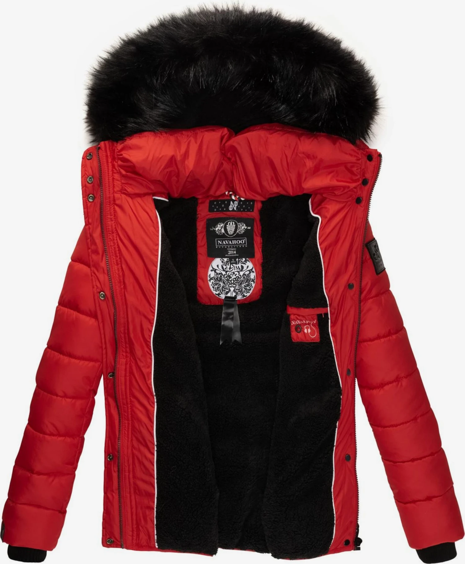 Navahoo Winterjassen Winterjas Zuckerbiene Dames Knalrood 6 Navahoo Winterjassen Winterjas Zuckerbiene Dames Knalrood - Afbeelding 6