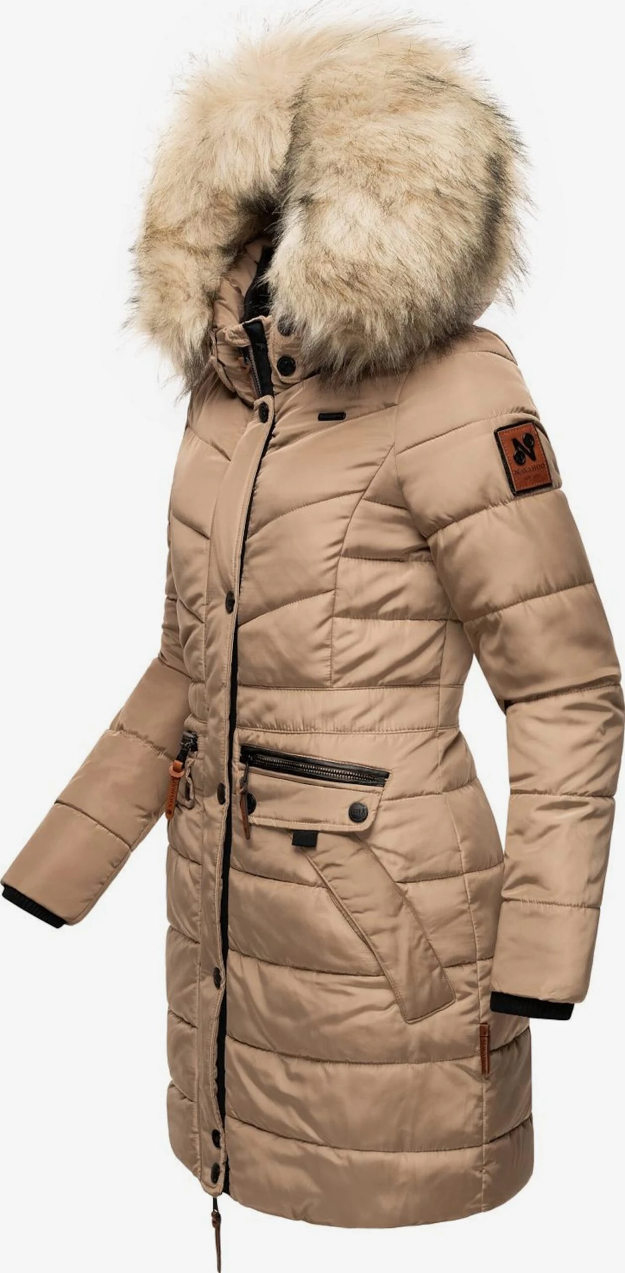 Navahoo Wintermantels Wintermantel Paula Dames Lichtbruin 2 Navahoo Wintermantels Wintermantel Paula Dames Lichtbruin - Afbeelding 2