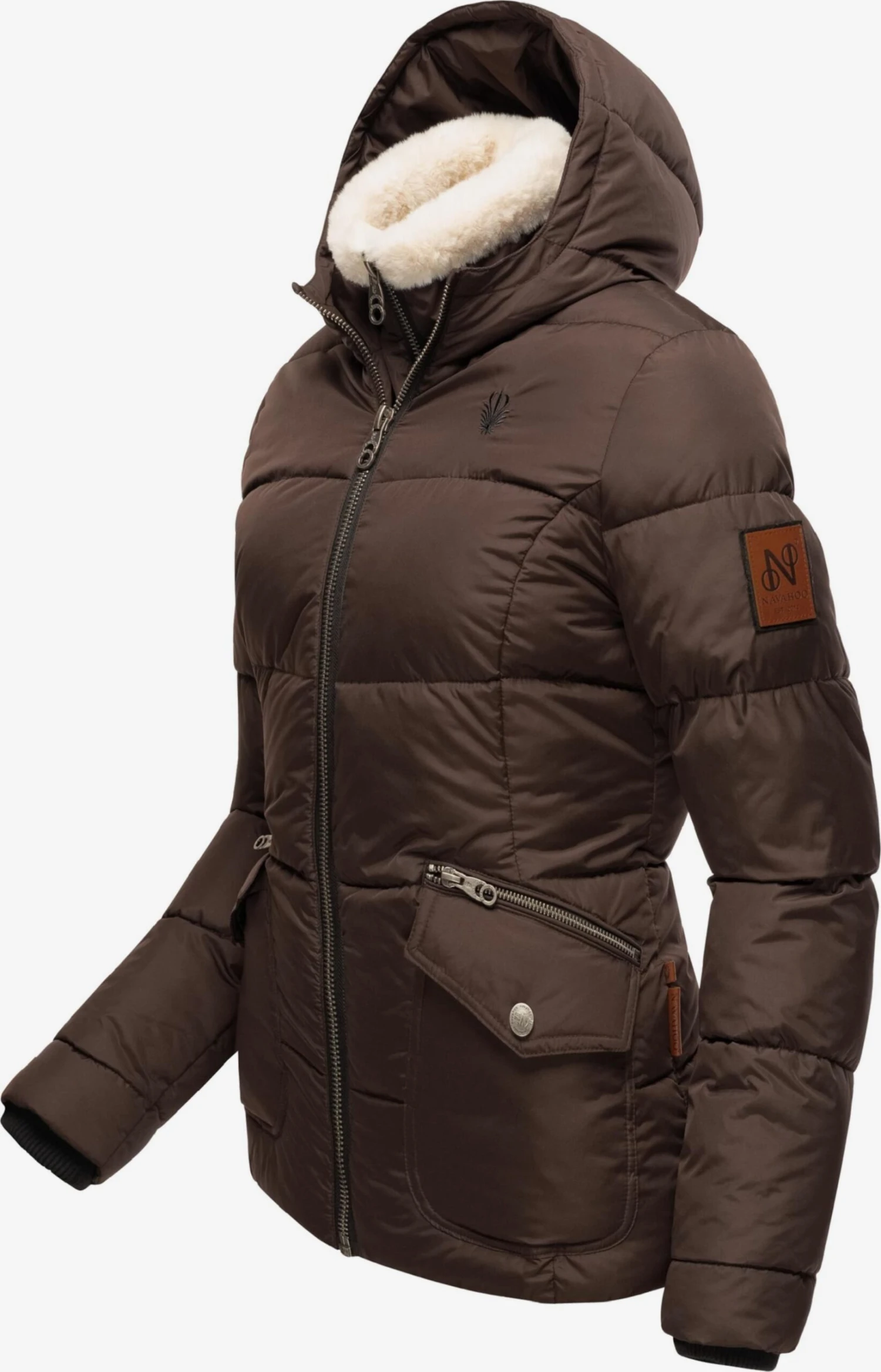Navahoo Winterjassen Winterjas Megan Dames Donkerbruin 2 Navahoo Winterjassen Winterjas Megan Dames Donkerbruin - Afbeelding 2