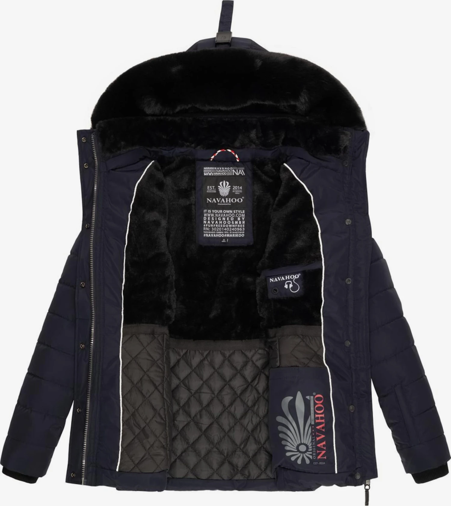 Navahoo Winterjassen Winterjas Milianaa Dames Navy 6 Navahoo Winterjassen Winterjas Milianaa Dames Navy - Afbeelding 6