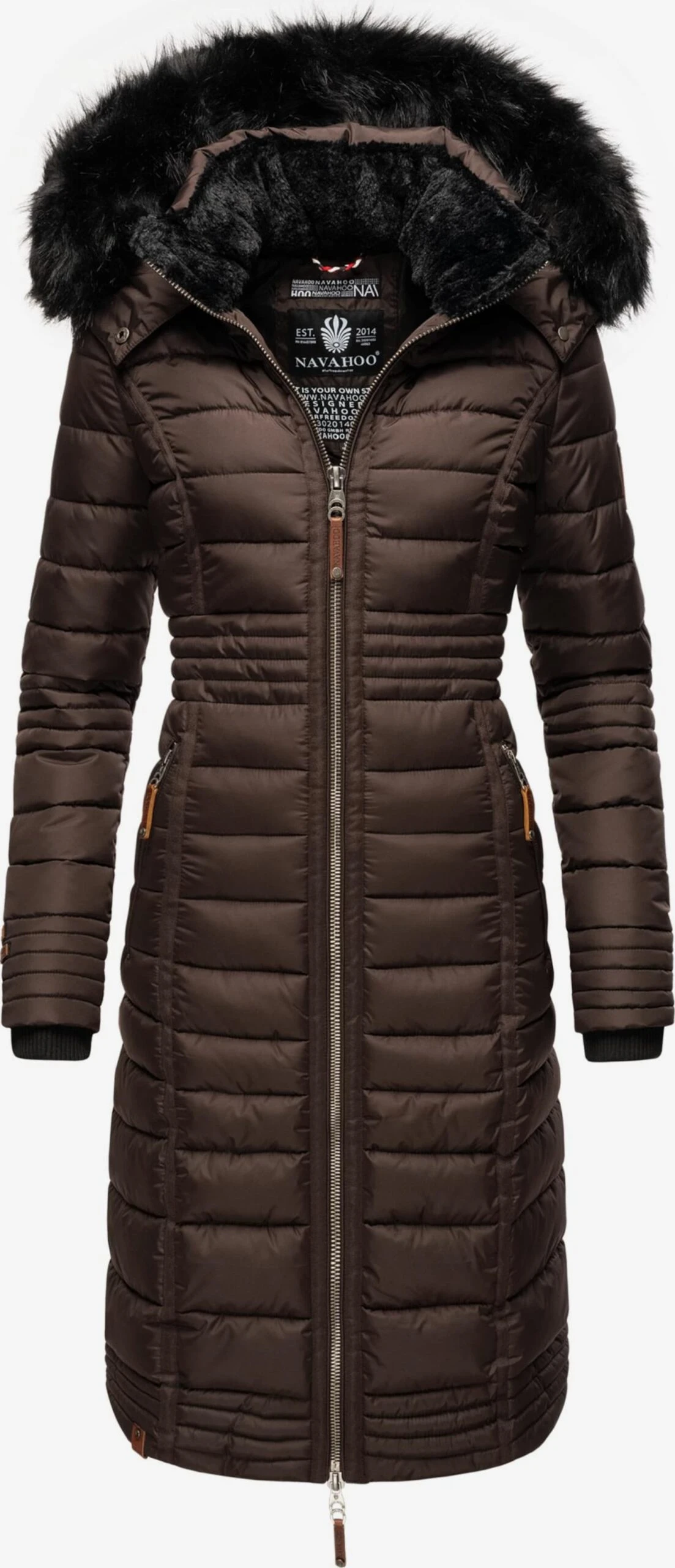 Navahoo Wintermantels Wintermantel Umay Dames Bruin 1 Navahoo Wintermantels Wintermantel Umay Dames Bruin