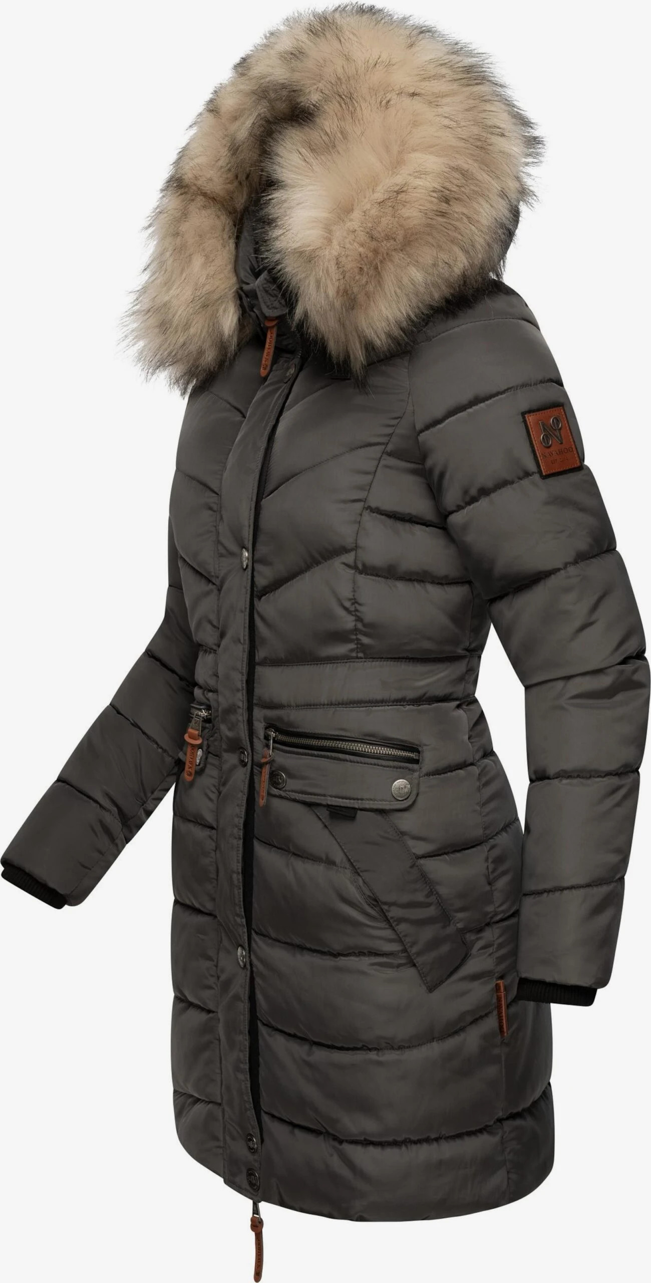 Navahoo Wintermantels Wintermantel Paula Dames Bruin 2 Navahoo Wintermantels Wintermantel Paula Dames Bruin - Afbeelding 2