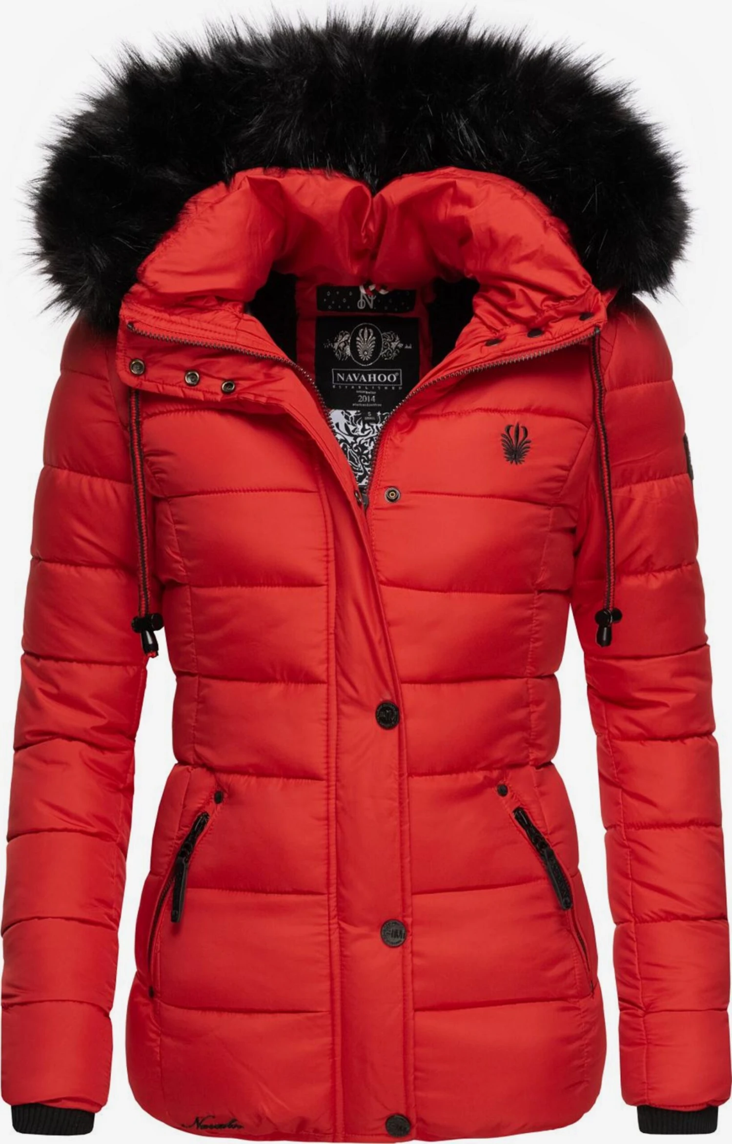 Navahoo Winterjassen Winterjas Zuckerbiene Dames Knalrood 2 Navahoo Winterjassen Winterjas Zuckerbiene Dames Knalrood - Afbeelding 2