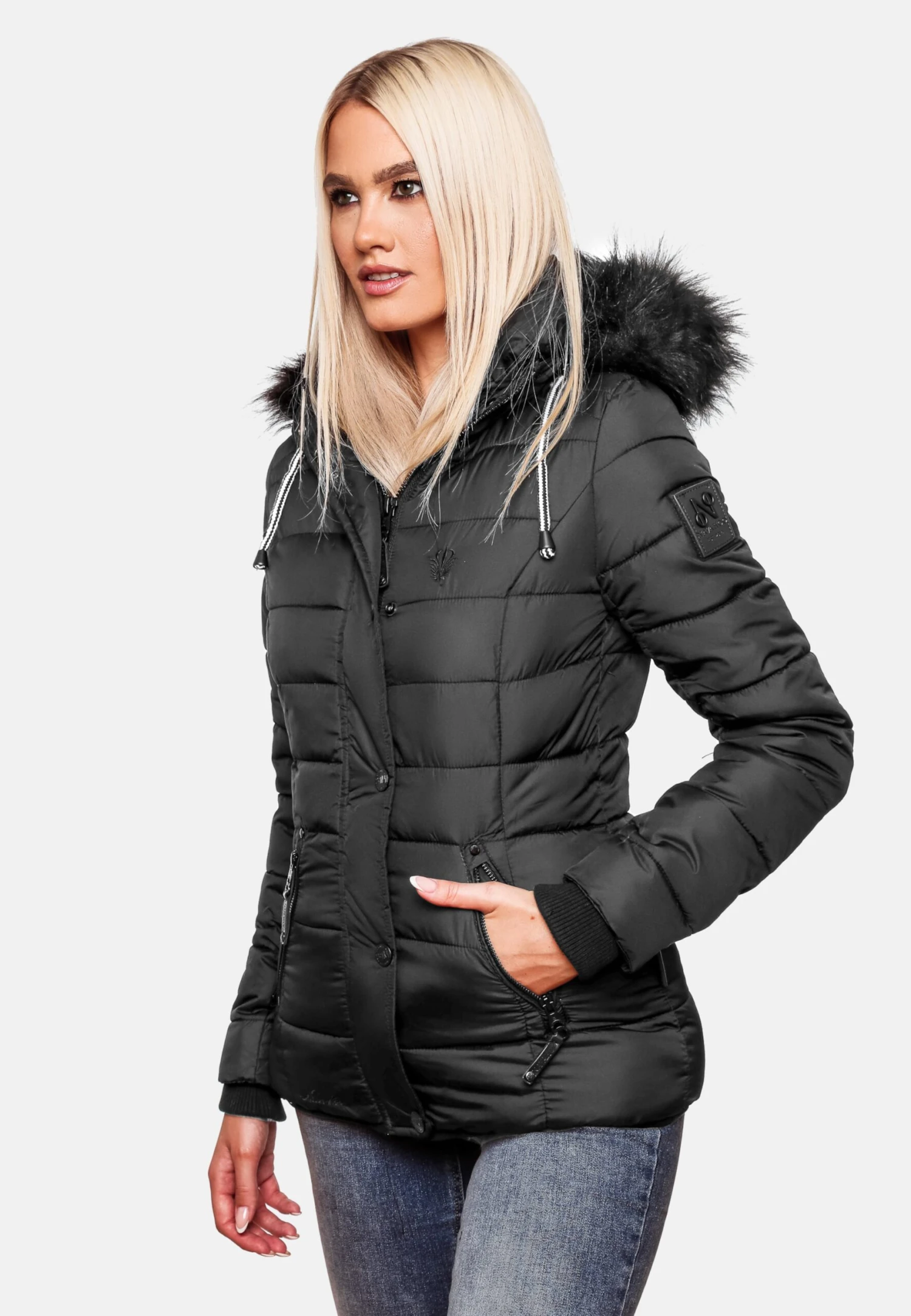 Navahoo Winterjassen Winterjas Zuckerbiene Dames Zwart 8 Navahoo Winterjassen Winterjas Zuckerbiene Dames Zwart - Afbeelding 8