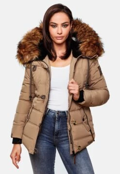Navahoo Winterjassen Winterjas Zoja Dames Taupe -Navahoo abe72ae6ed9646a9a76c7f8e8a50bbf7