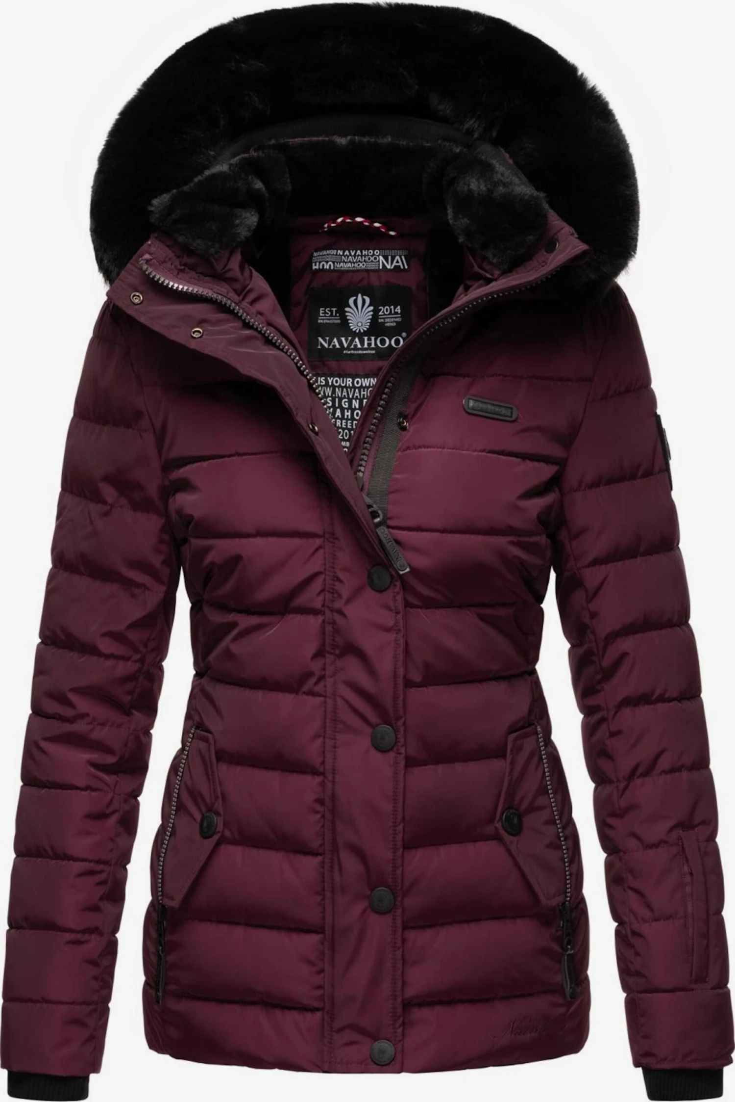 Navahoo Winterjassen Winterjas Milianaa Dames Aubergine 4 Navahoo Winterjassen Winterjas Milianaa Dames Aubergine - Afbeelding 4