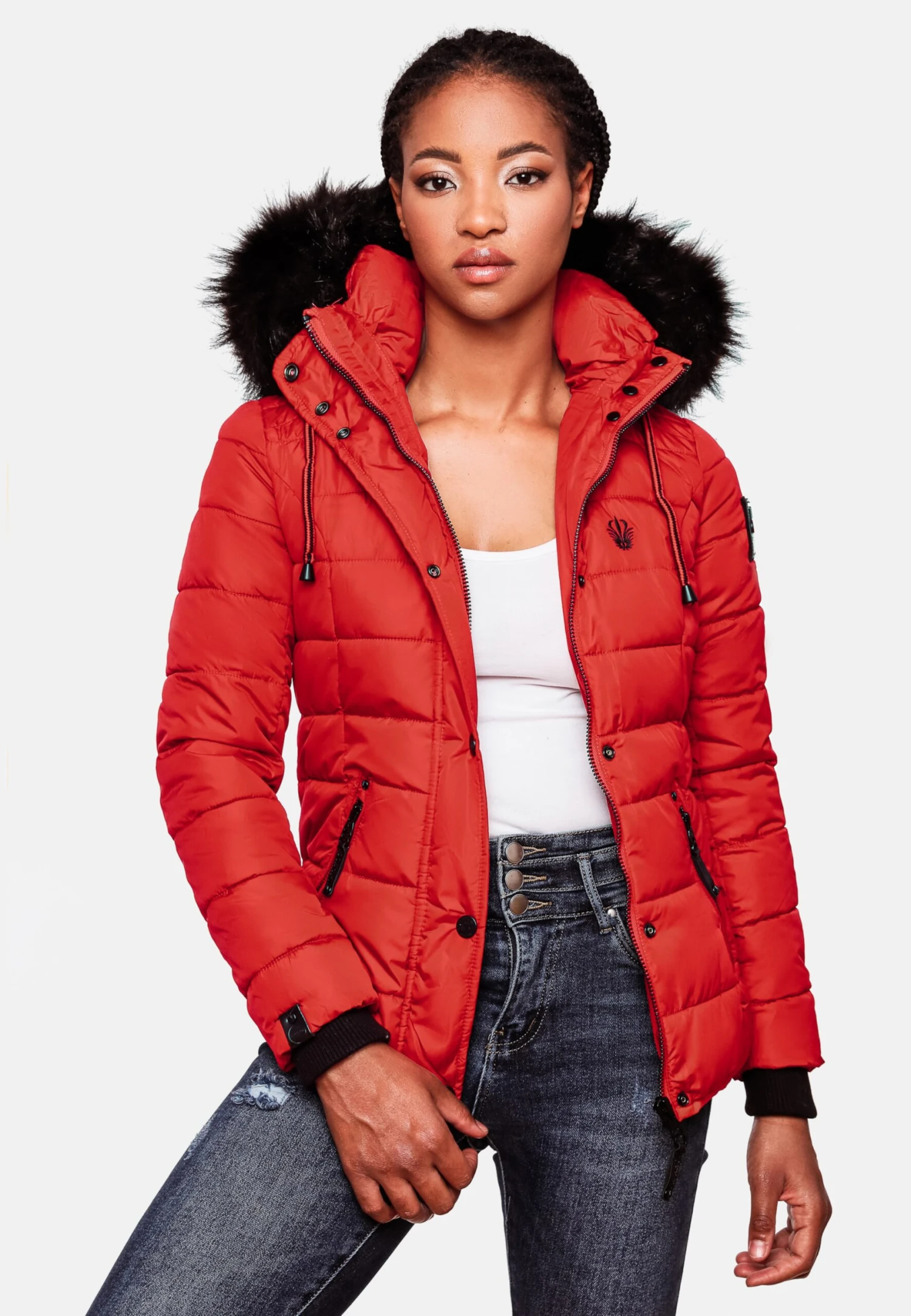 Navahoo Winterjassen Winterjas Zuckerbiene Dames Knalrood 10 Navahoo Winterjassen Winterjas Zuckerbiene Dames Knalrood - Afbeelding 10
