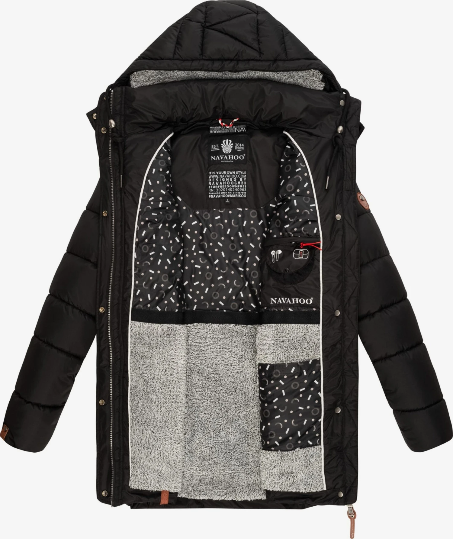 Navahoo Wintermantels Wintermantel Dalie Dames Zwart 5 Navahoo Wintermantels Wintermantel Dalie Dames Zwart - Afbeelding 5