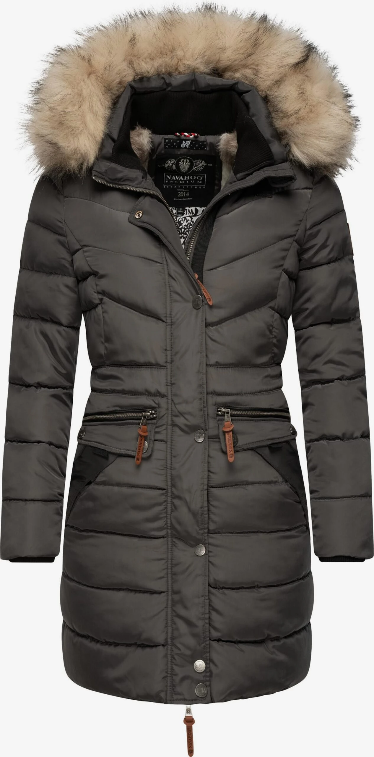 Navahoo Wintermantels Wintermantel Paula Dames Bruin 1 Navahoo Wintermantels Wintermantel Paula Dames Bruin
