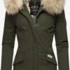 Navahoo Parkas Winterparka Cristal Dames Olijfgroen